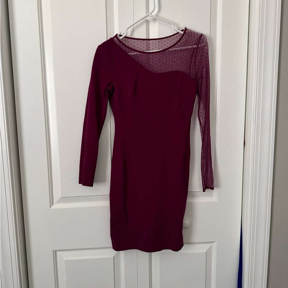 Elegant Burgundy One-Shoulder Dress size missing